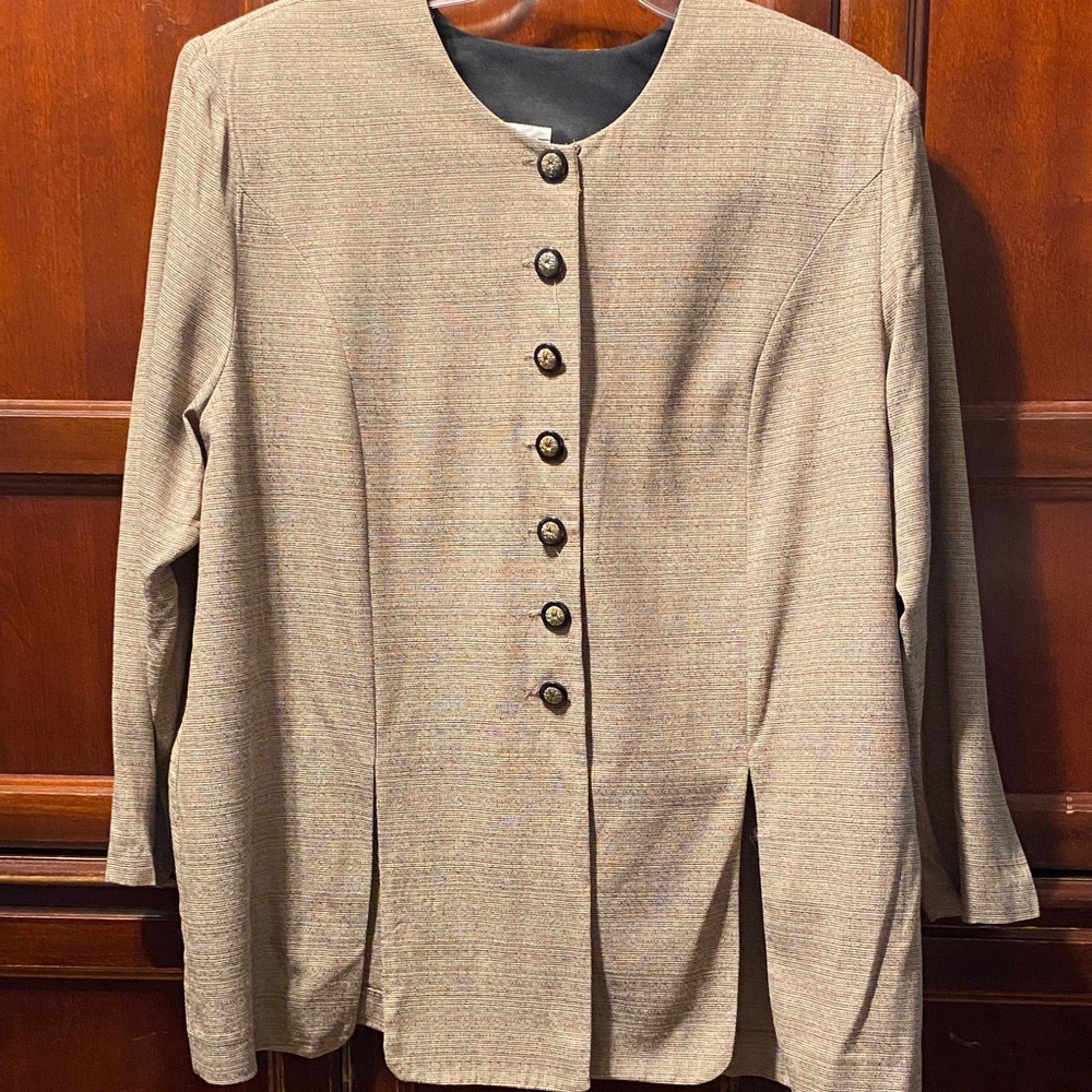 Gemini II Design vintage size 24 beige and black color women’s suit jacket